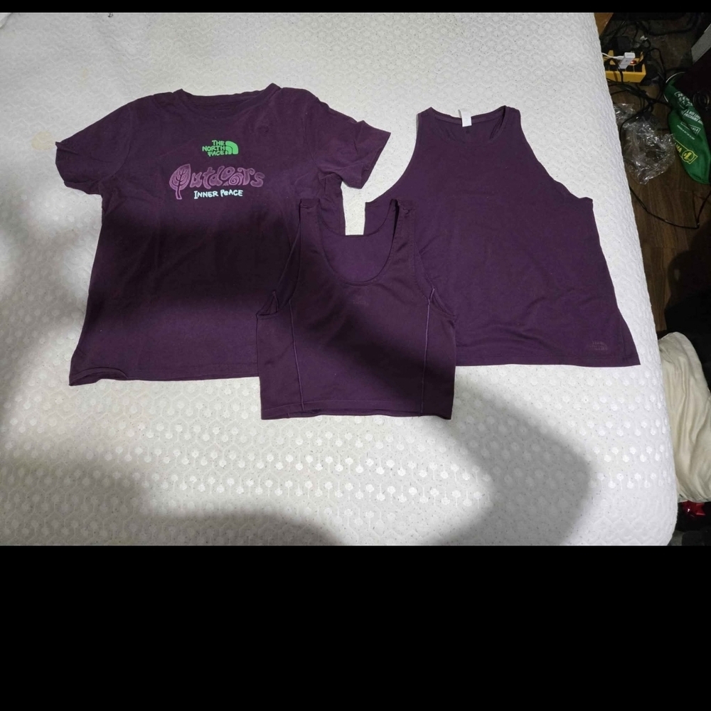 The North Face Purple Women Tee and Tank Set Size Medium